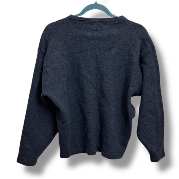Vintage 90s Banana Republic Dark Blue Thick Merino Wool Sweater Women's Size XL - Picture 2 of 13